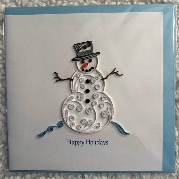 BI Handmade Hanukah+Holiday Quilling Blank Greeting Card Bundle of Two - Picture 3 of 6